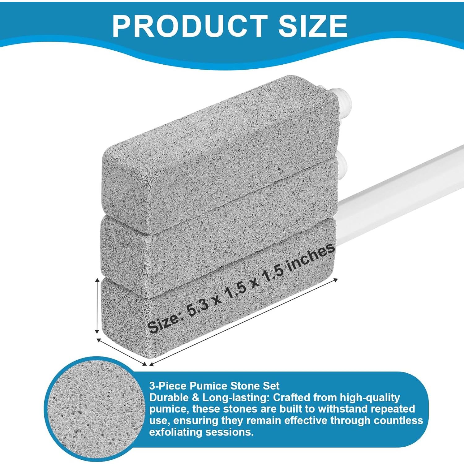 3 Piedras Pómez Herda con Mango Largo para Limpieza Eficaz