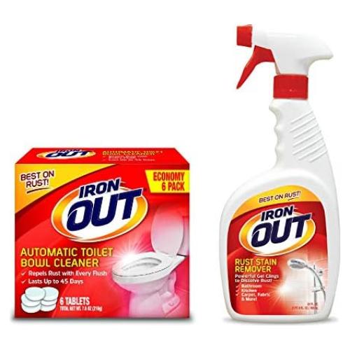 Limpiador Automático de Inodoro Iron Out 6 Tabletas y Spray