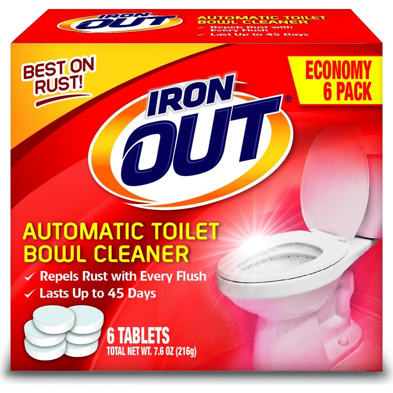 Limpiador Automático de Inodoro Iron Out 6 Tabletas y Spray