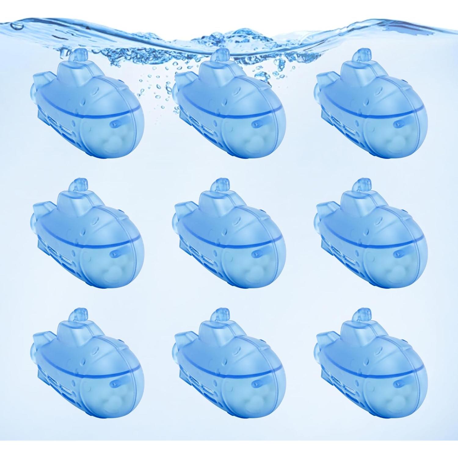 puxyblue 9-Pack Humidifier Tank Cleaner Blue Small Submarine Fit for Most Humidifiers and Fish Tanks, Purifies Water, Prevents Hard Water Build Up, Eliminates White Dust and Odours