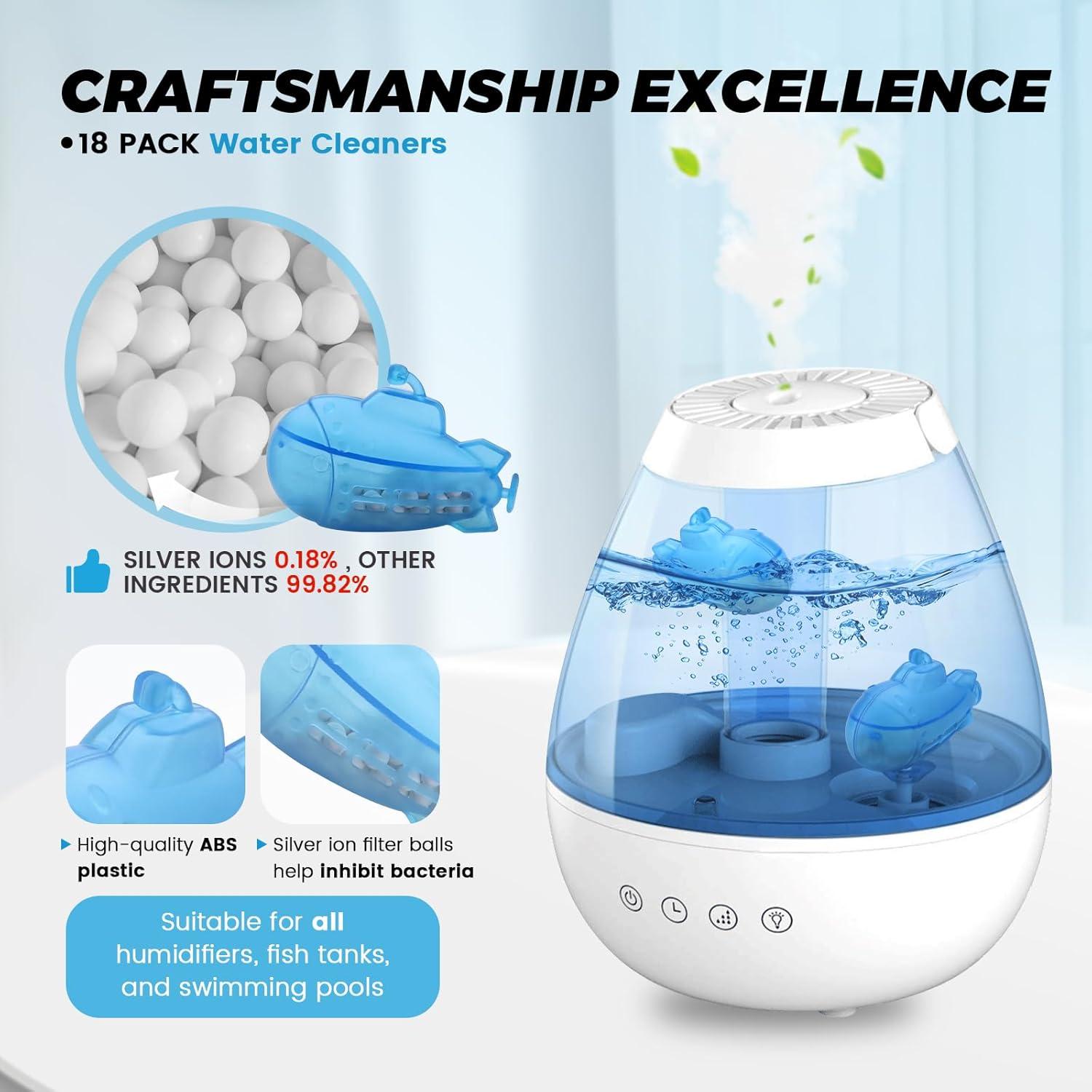 Limpiador de Humidificador Puxyblue 18-Pack Submarino Azul