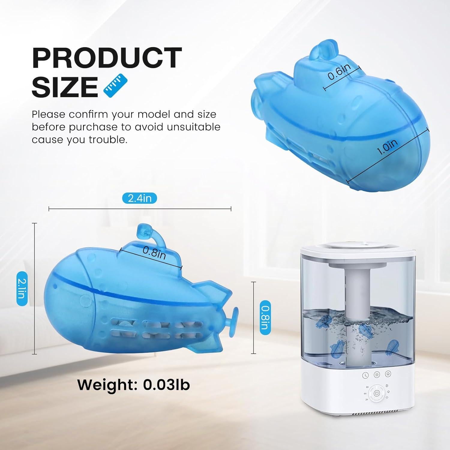 Limpiador de Humidificador Puxyblue 18-Pack Submarino Azul