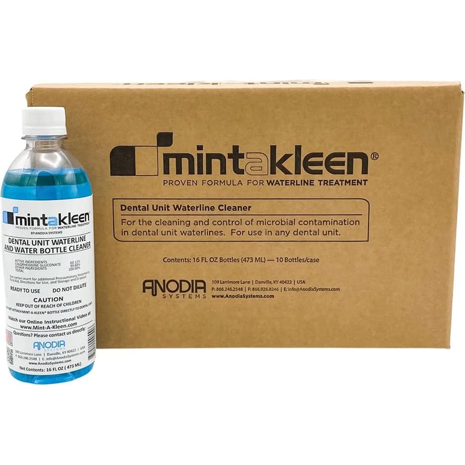 Limpiador de Líneas de Agua Dental Mint-A-Kleen 10 Botellas 16 oz