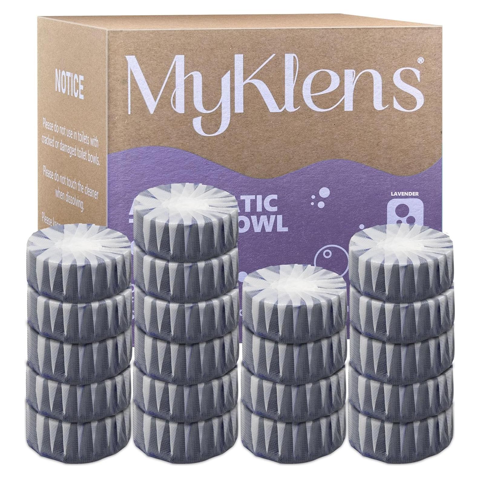 Tabletas Limpiadoras de Inodoro MyKlens Morado 20 Paquetes