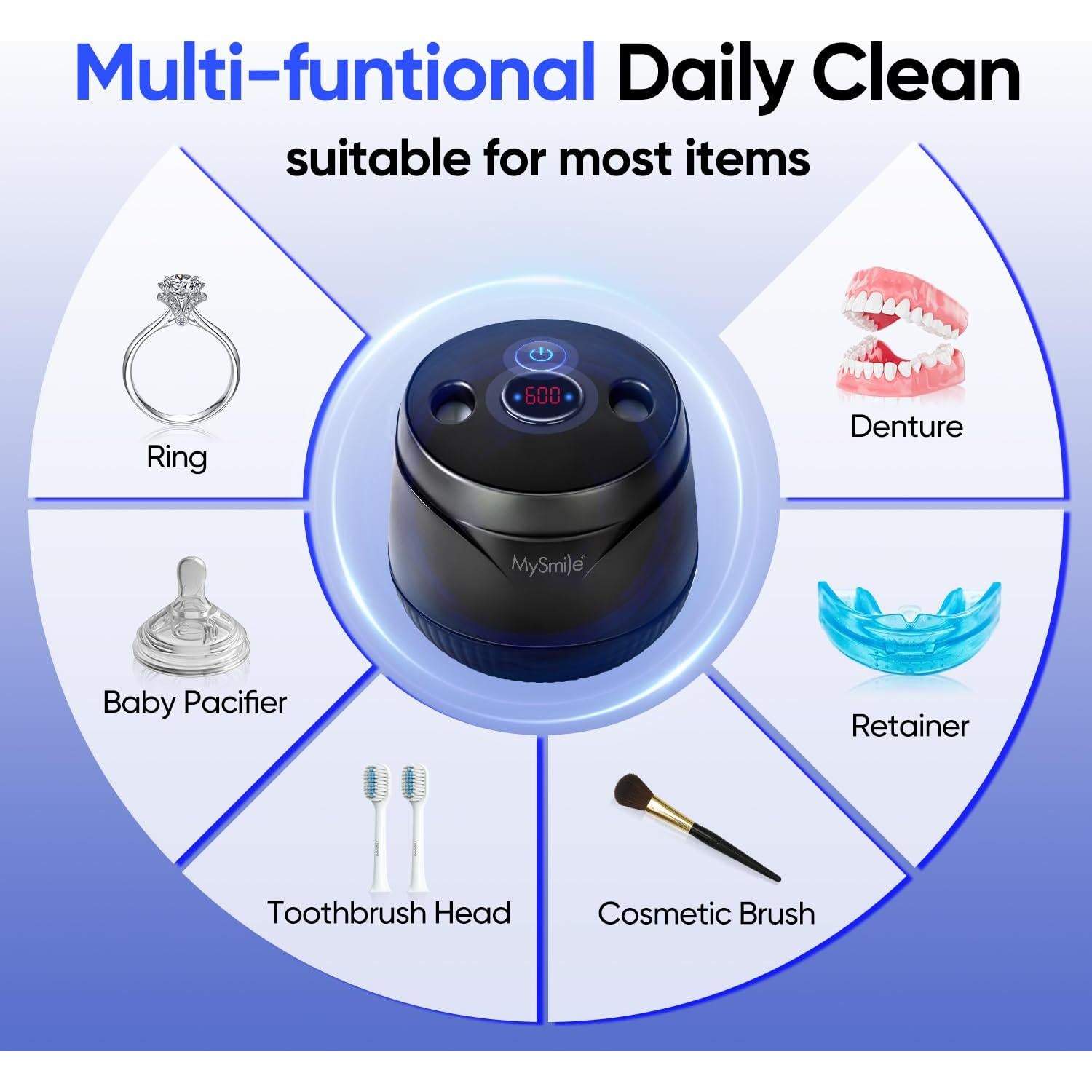 Limpiador Ultrasónico MySmile 200ml con 120 Tabletas Menta