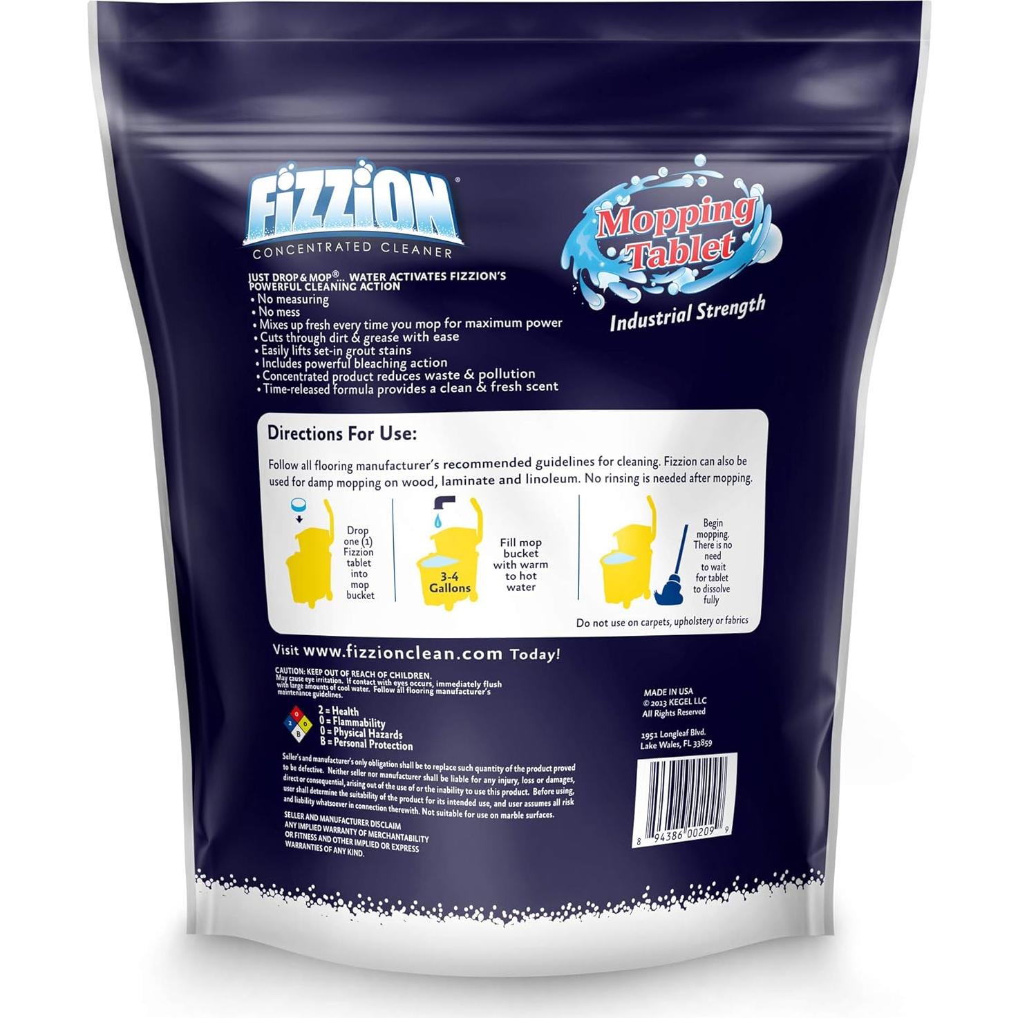 Limpiador Fizzion Fuerza Industrial Gota y Mopa 45 Tabletas