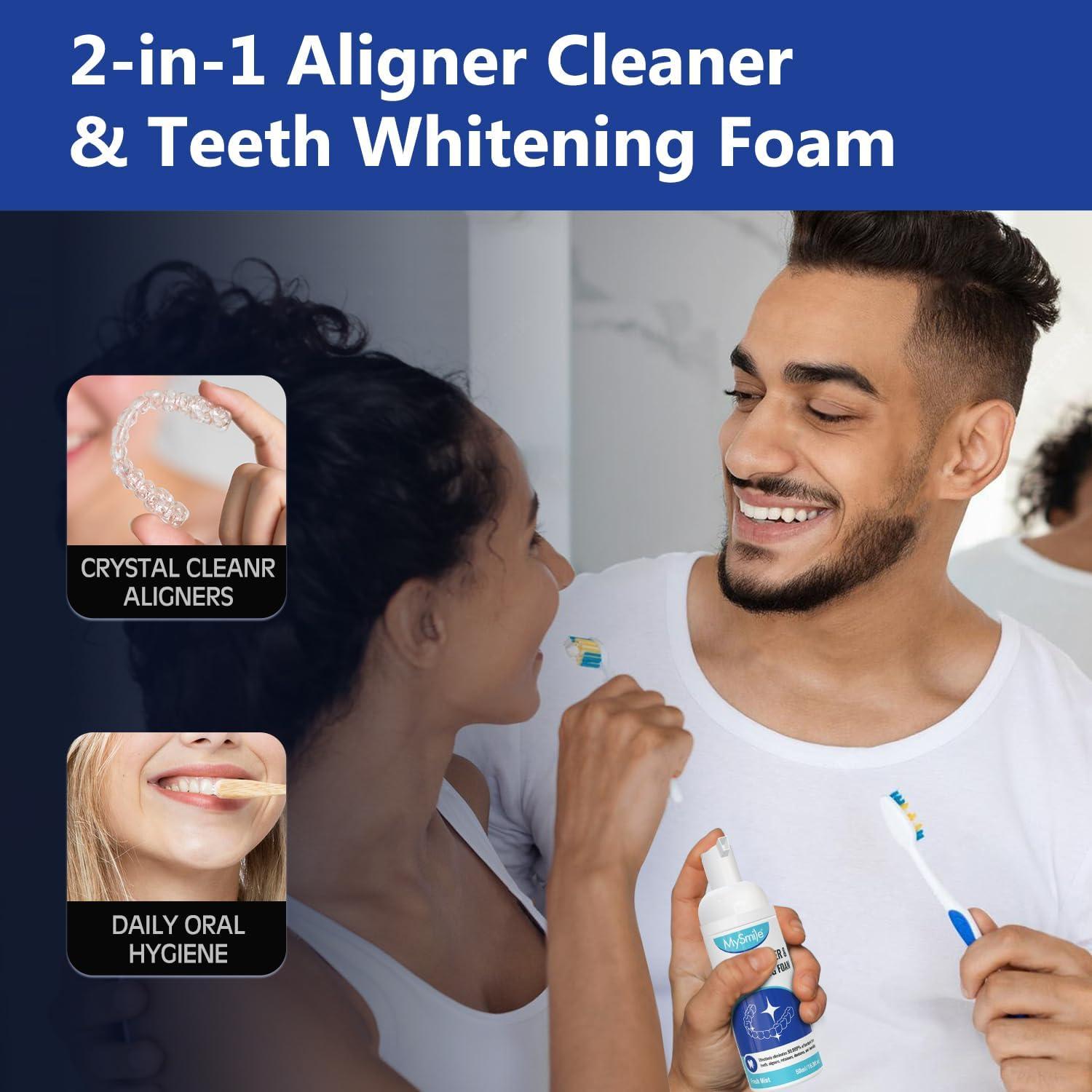 Limpiador 2-en-1 MySmile para Alineadores y Blanqueador de Dientes