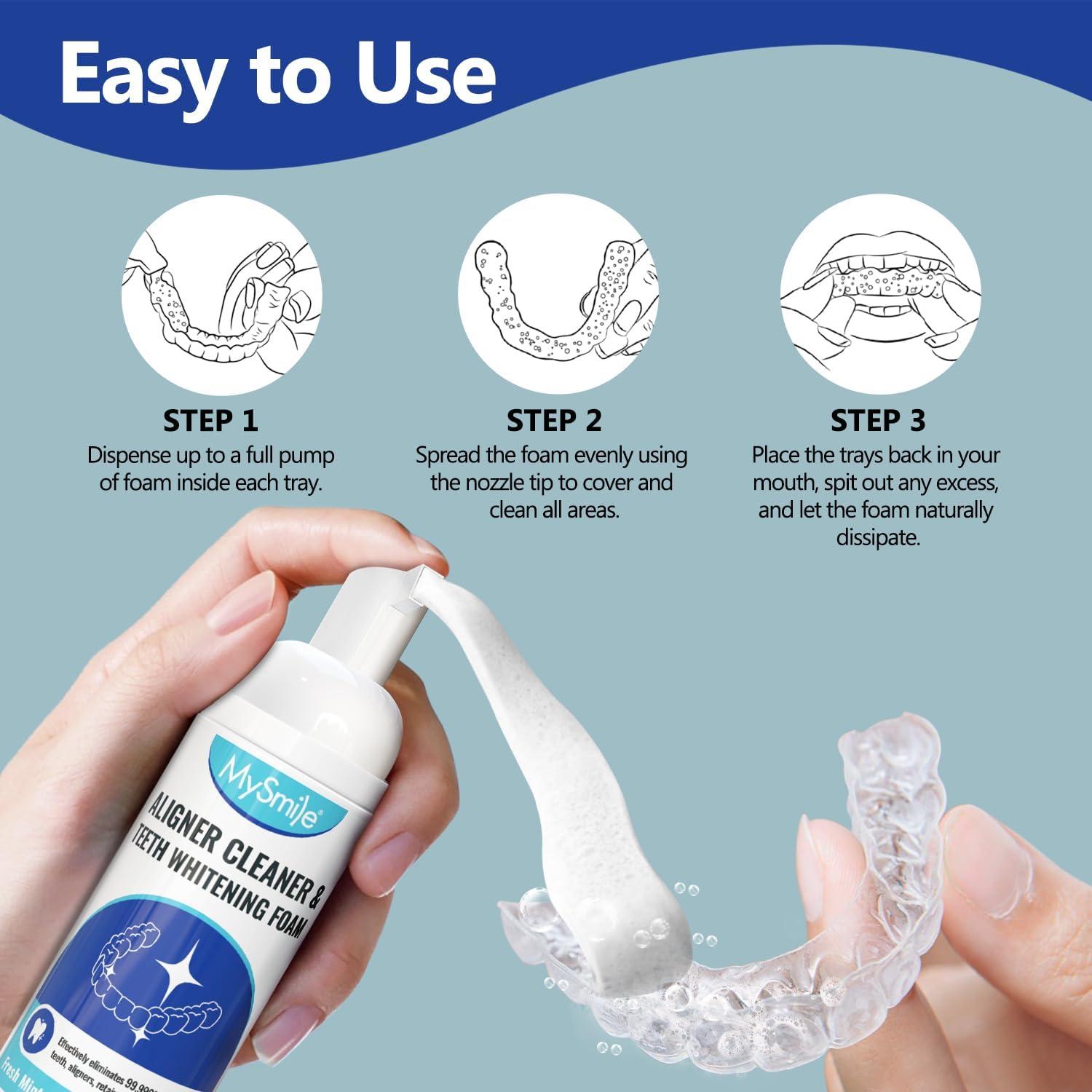 Limpiador 2-en-1 MySmile para Alineadores y Blanqueador de Dientes