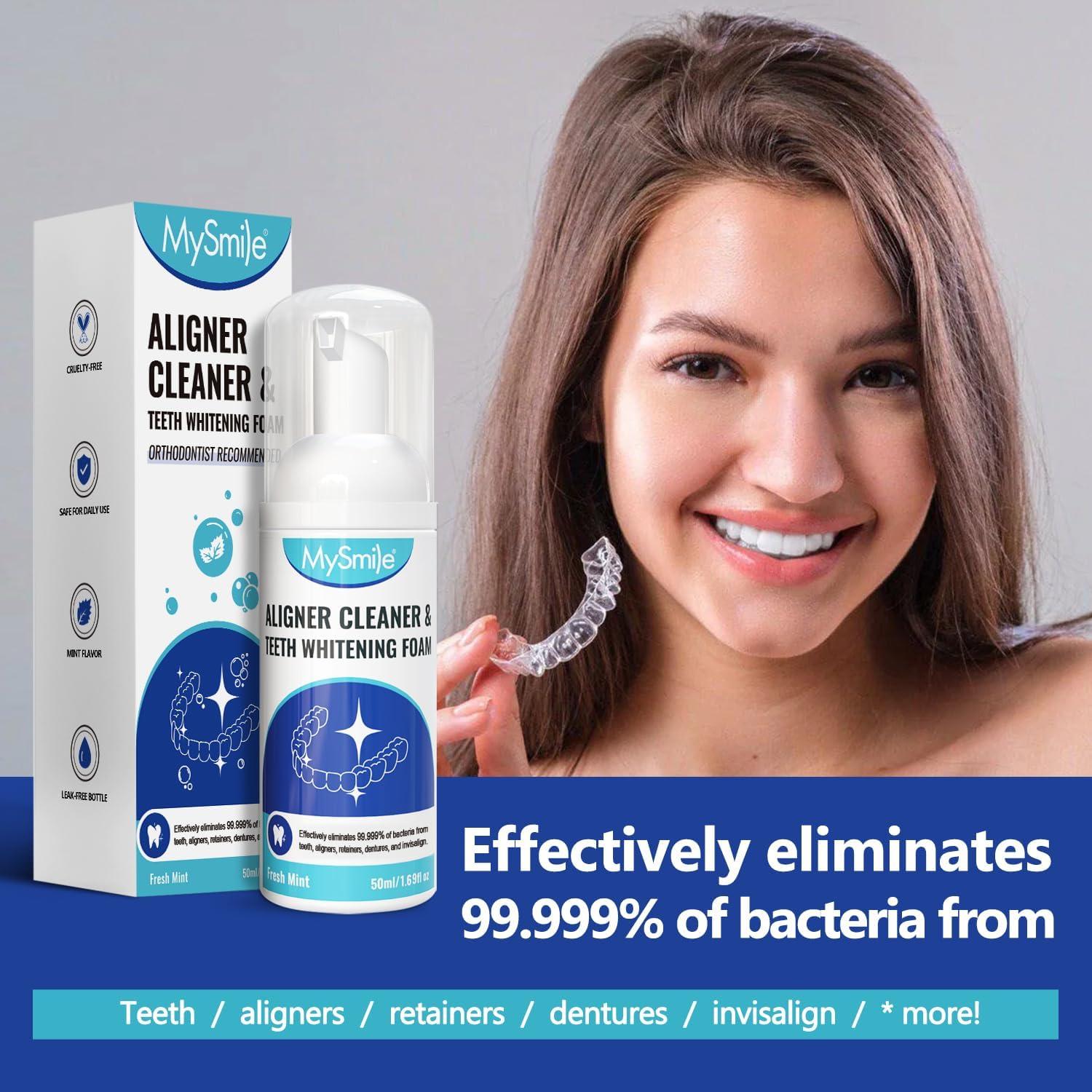 Limpiador 2-en-1 MySmile para Alineadores y Blanqueador de Dientes