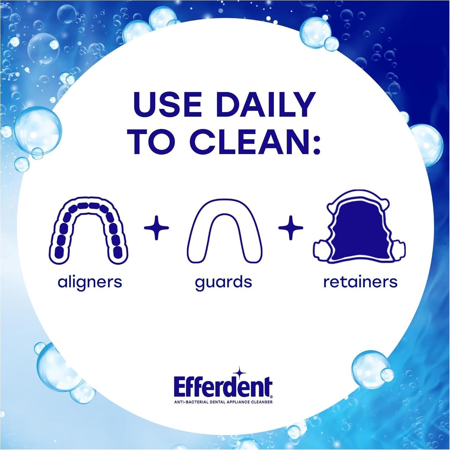 Guardia Bucal DenTek para Bruxismo + Limpiador Efferdent 120 Tab