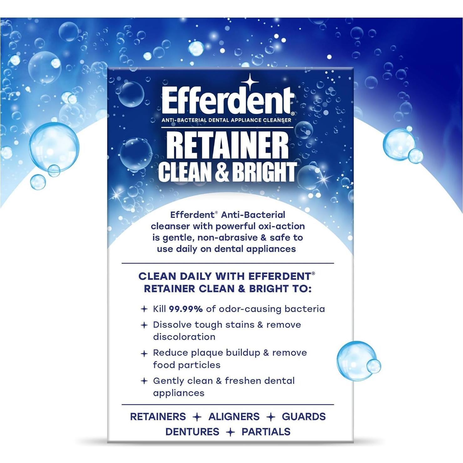 Guardia Bucal DenTek para Bruxismo + Limpiador Efferdent 120 Tab