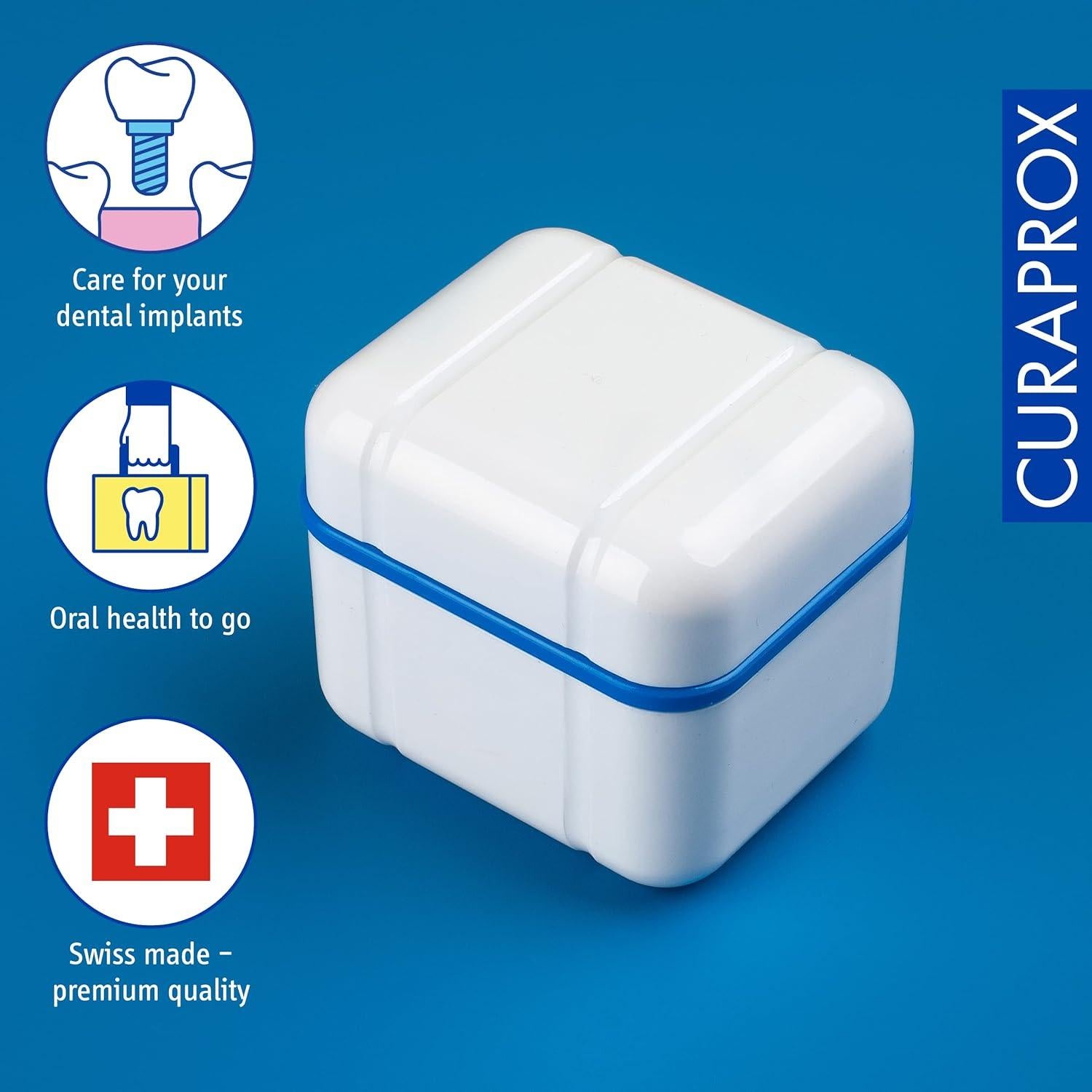 Caja de Limpieza Curaprox BDC 110 para Dentaduras Azul