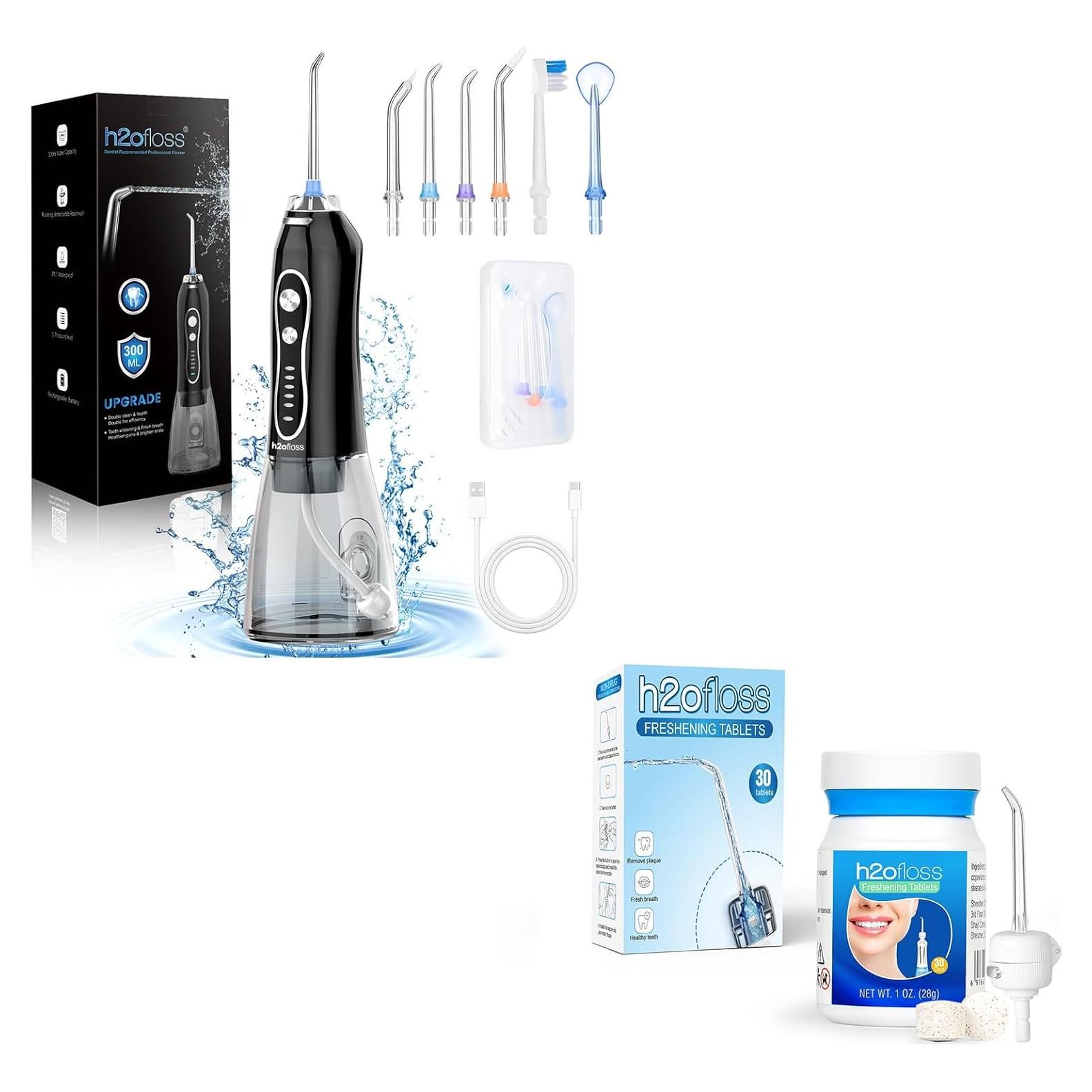 Mejorador de Hilo Dental H2ofloss con Tabletas Refrescantes