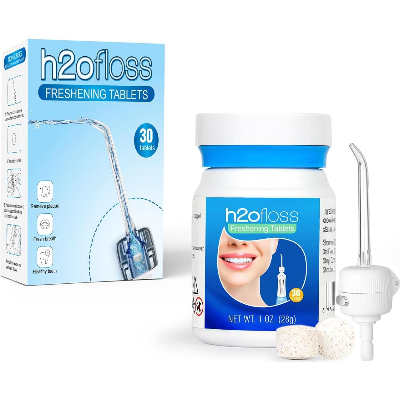 Mejorador de Hilo Dental H2ofloss con Tabletas Refrescantes