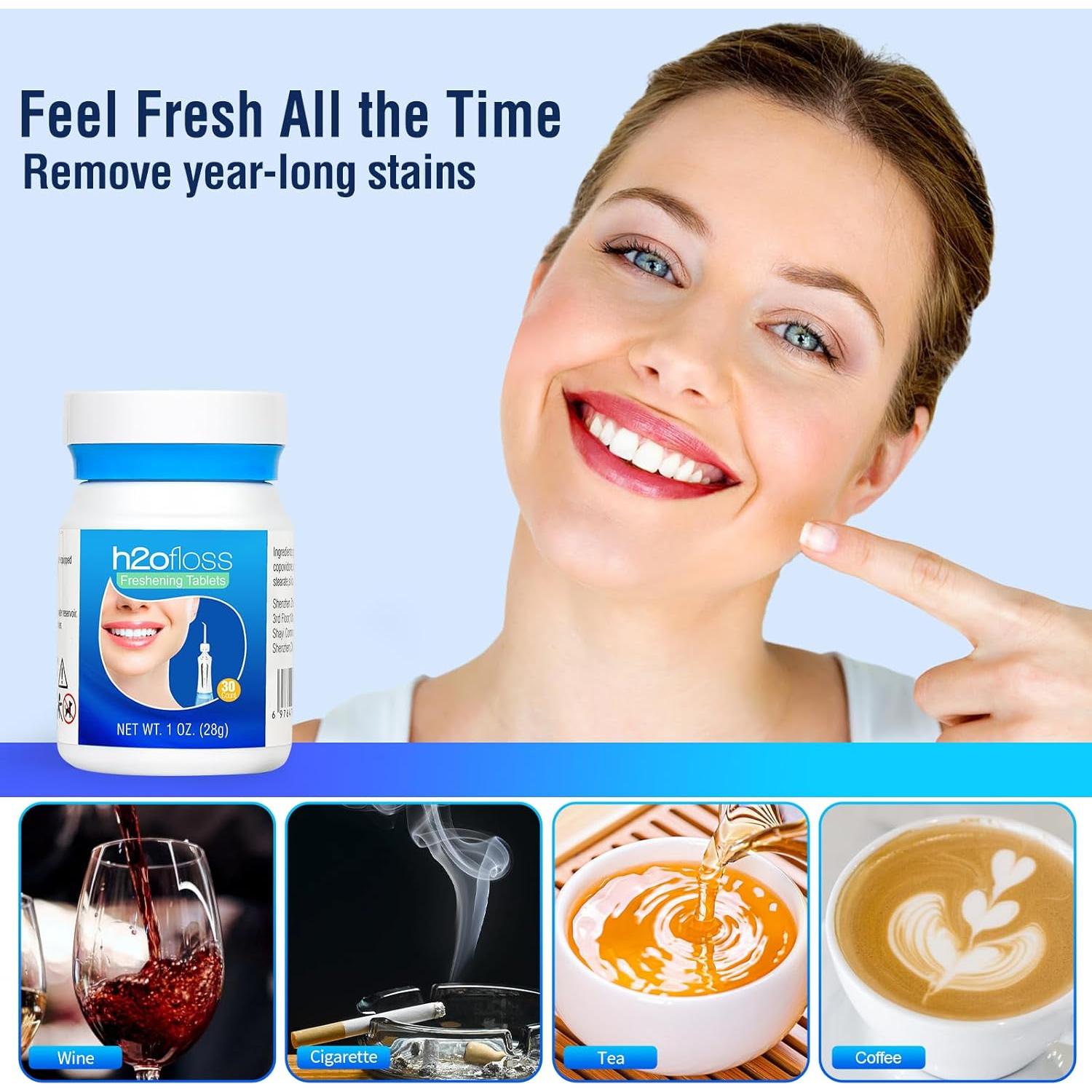 Mejorador de Hilo Dental H2ofloss con Tabletas Refrescantes