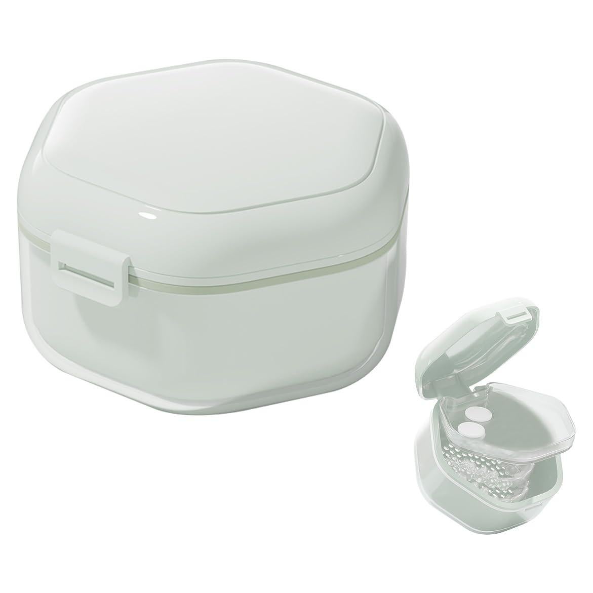 Caja de Baño para Dentaduras KUUBEELAA Hexagonal Azul 8.5x8.1 cm