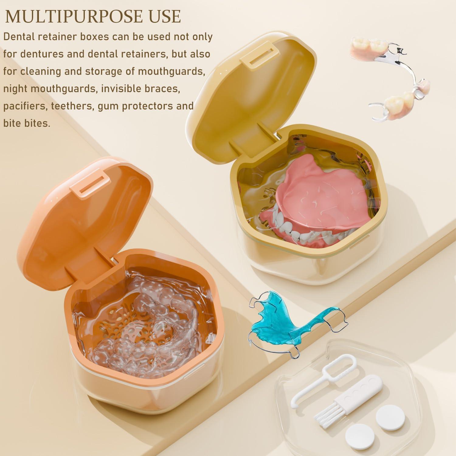 Caja de Baño para Dentaduras KUUBEELAA Hexagonal Azul 8.5x8.1 cm