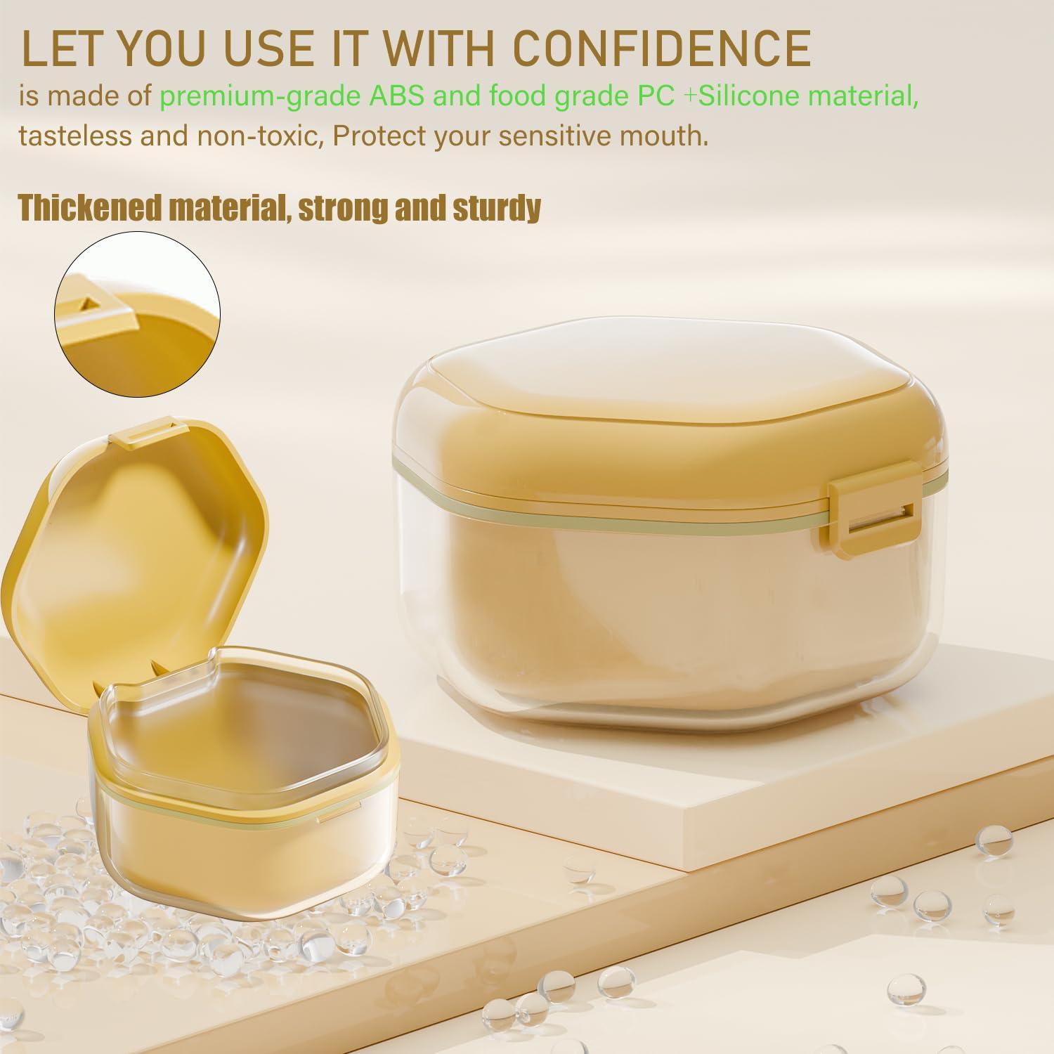 Caja de Baño para Dentaduras KUUBEELAA Hexagonal Azul 8.5x8.1 cm