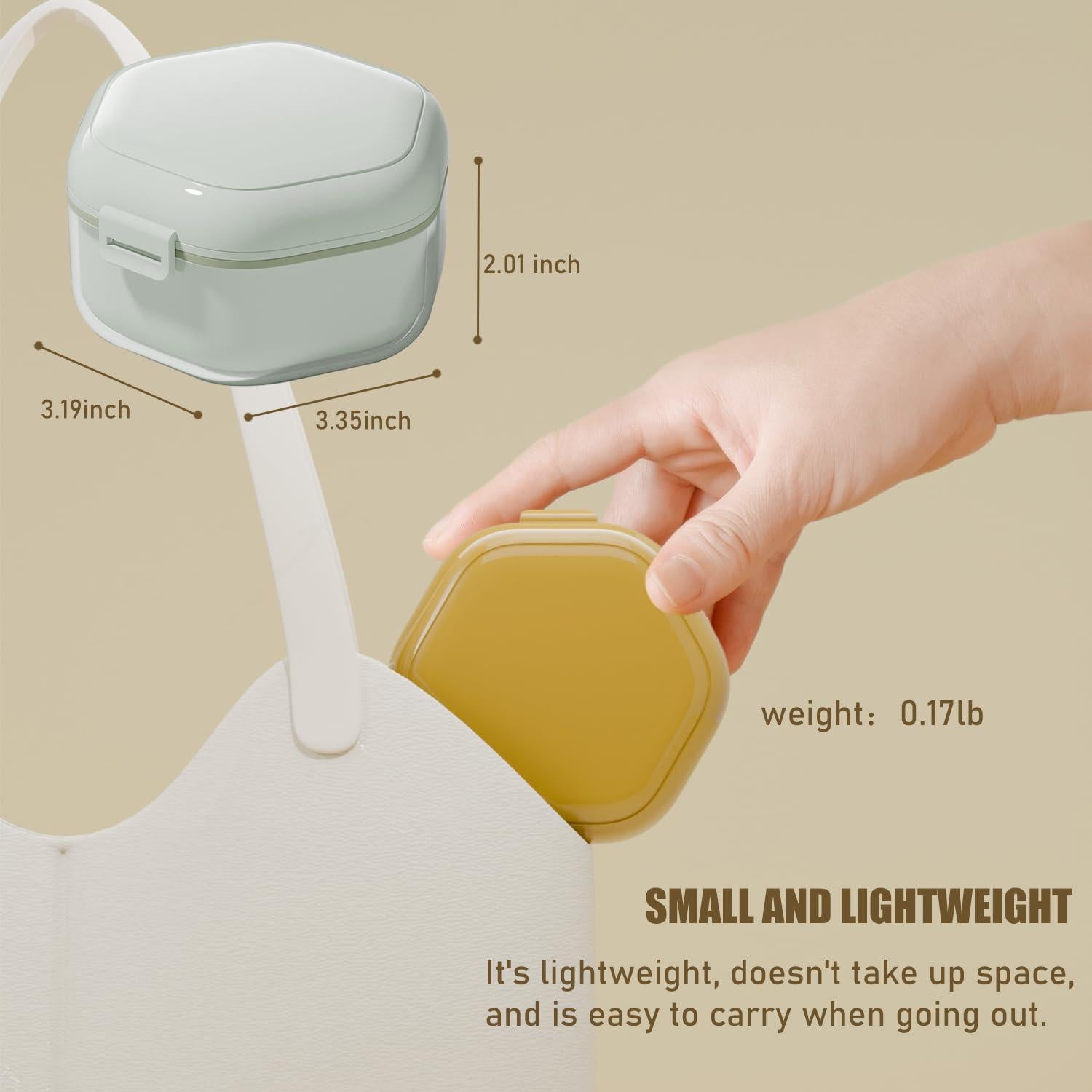 Caja de Baño para Dentaduras KUUBEELAA Hexagonal Azul 8.5x8.1 cm