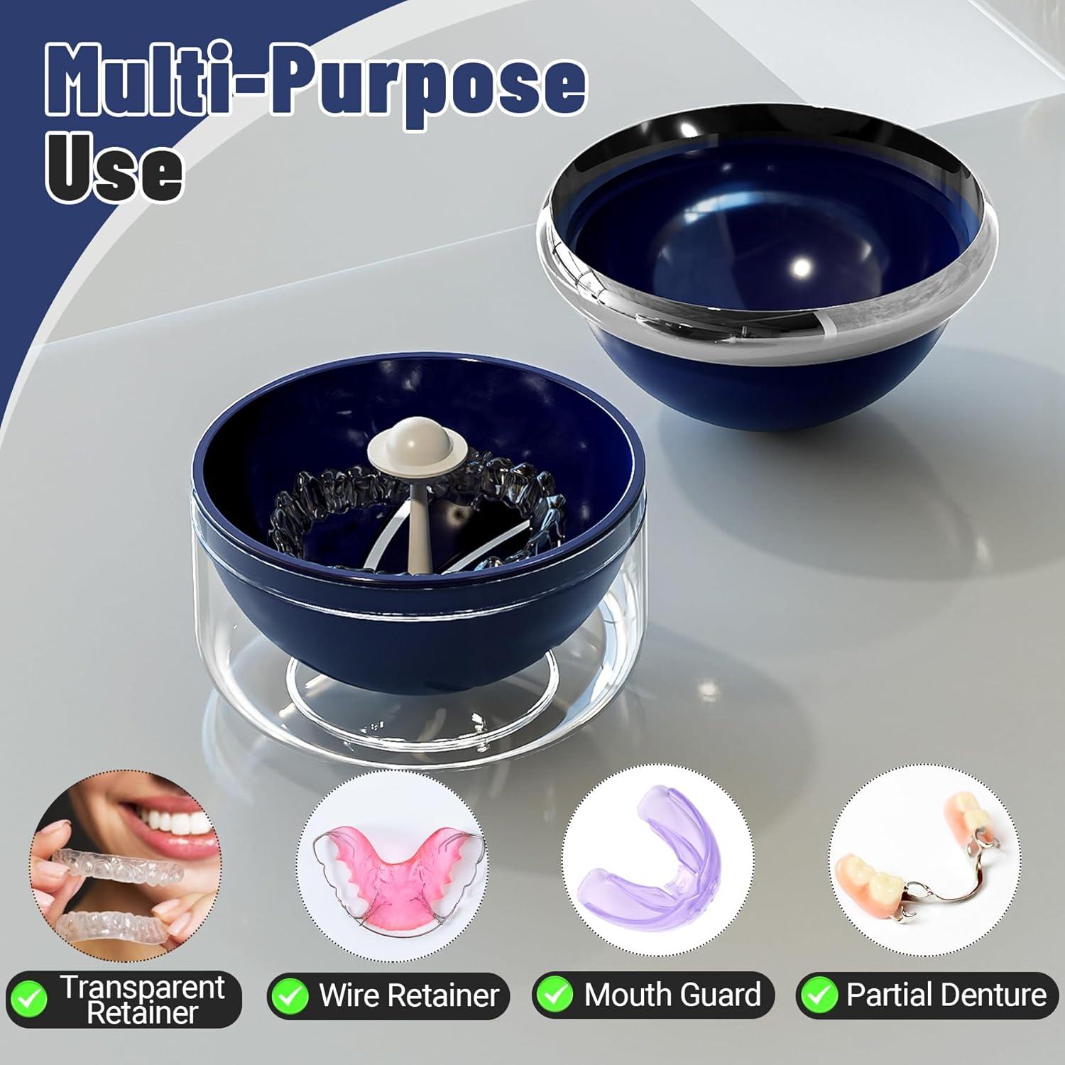 Estuche de limpieza portátil AKIMRABY para retenedores - Azul