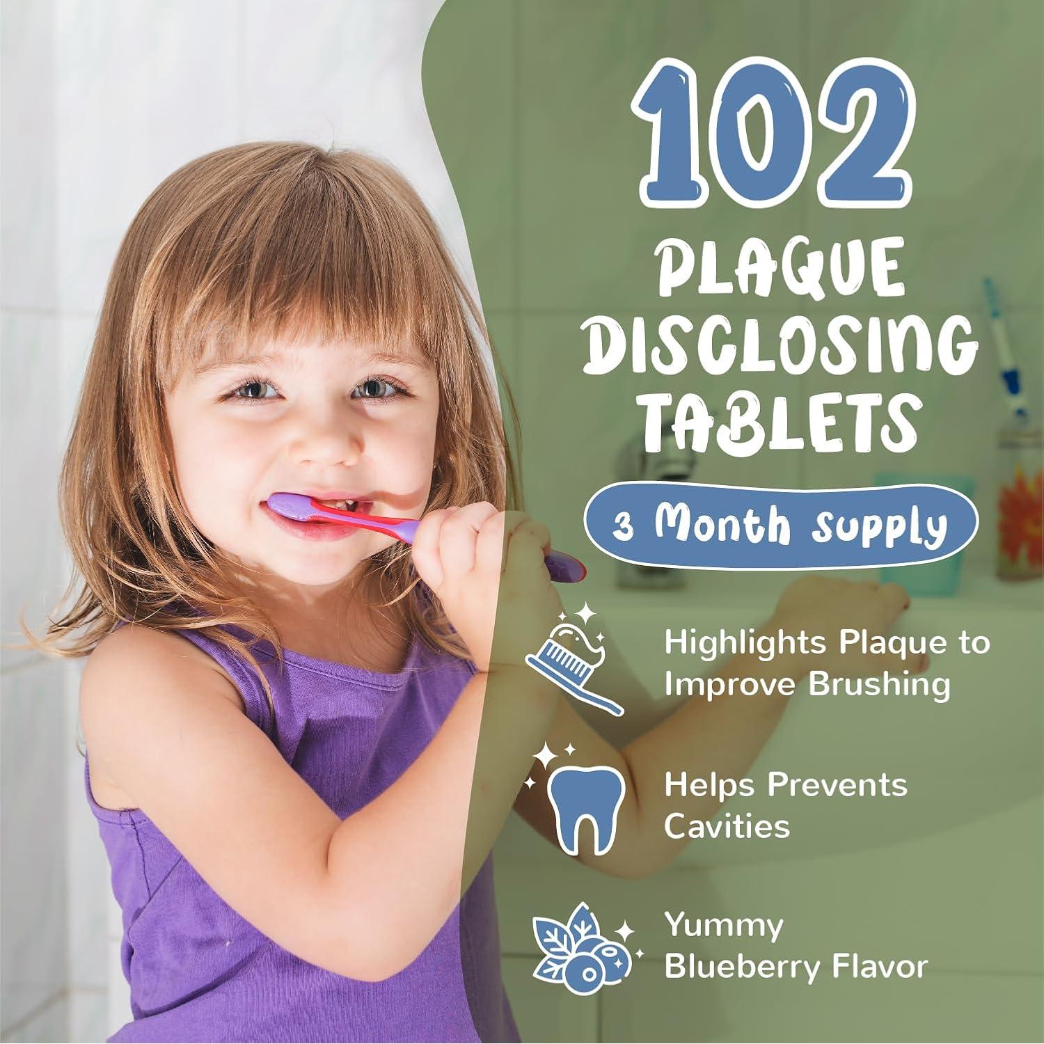 Tabletas Reveladoras de Placa Dental Hilo Dental Fluorado 102 Unidades Sabor Arándano