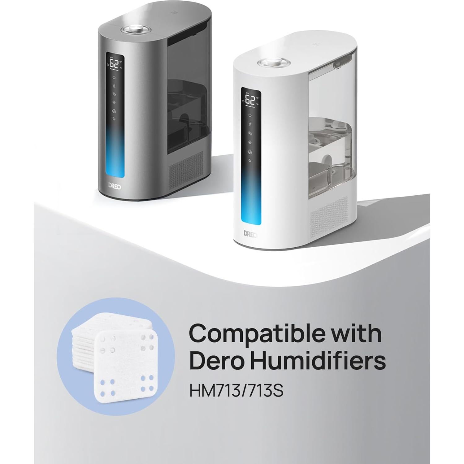 Almohadillas de Absorción de Minerales Dreo 16-Pack para Humidificadores