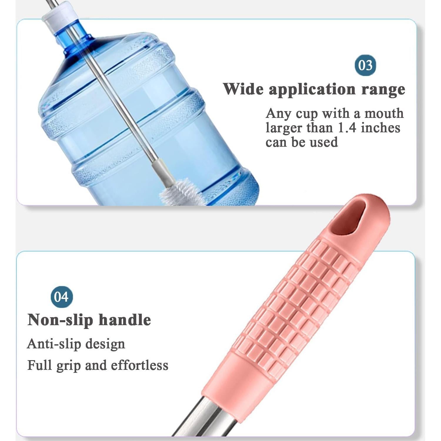 Cepillo de Botella RDGDFONG 71 cm Acero Inoxidable Rosa