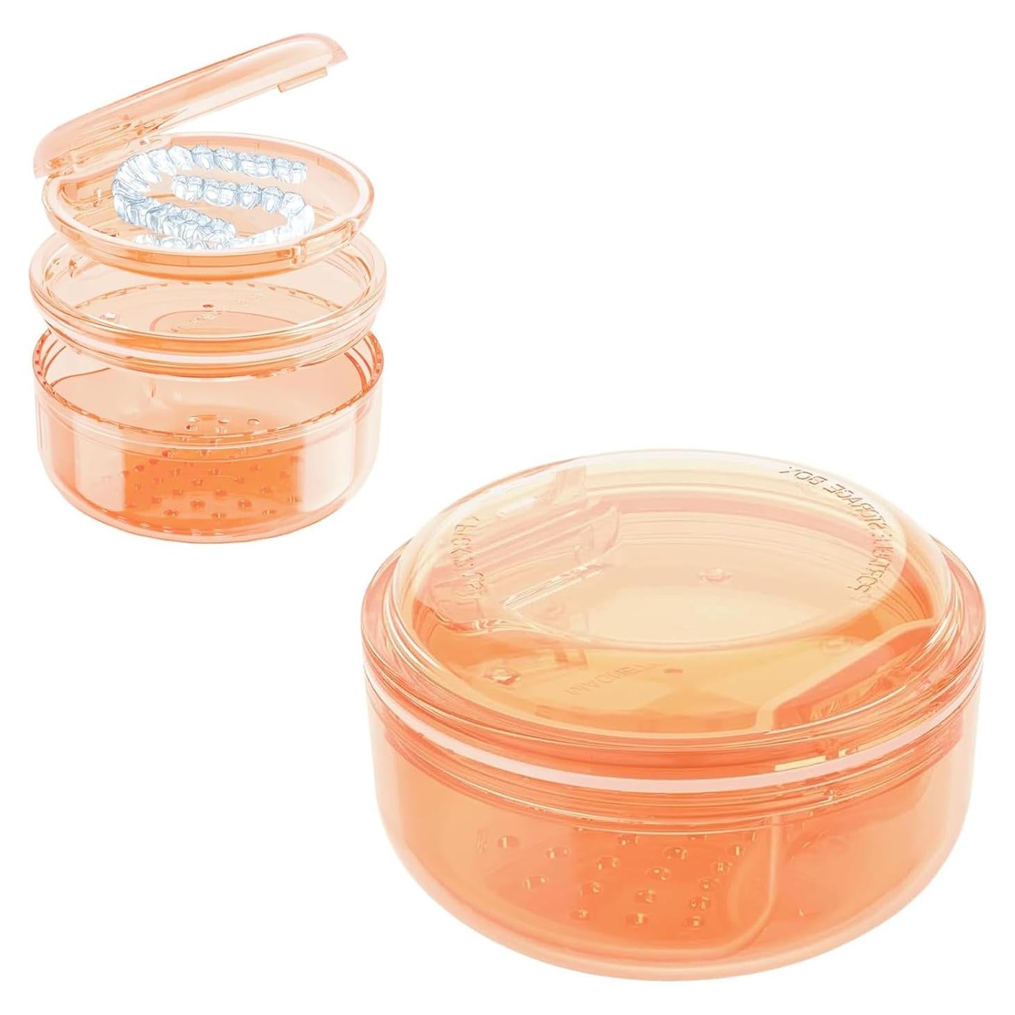 Estuche 2 en 1 para Retenedores Pofucckly Naranja - Limpieza y Almacenamiento
