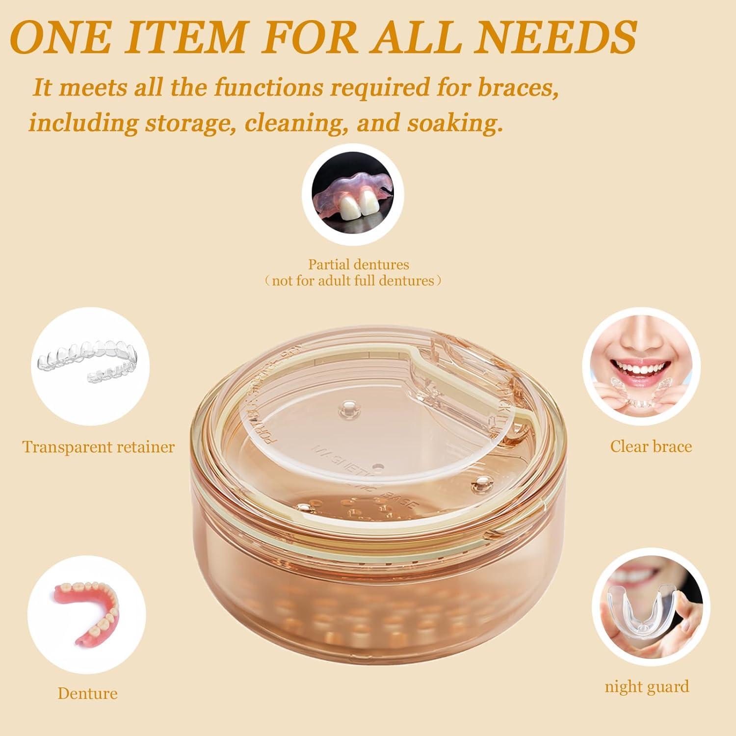 Estuche 2 en 1 para Retenedores Pofucckly Naranja - Limpieza y Almacenamiento