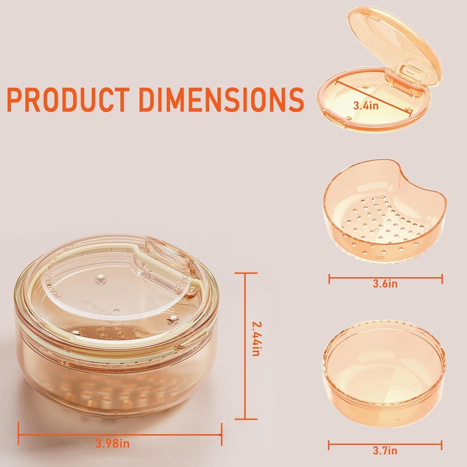 Estuche 2 en 1 para Retenedores Pofucckly Naranja - Limpieza y Almacenamiento