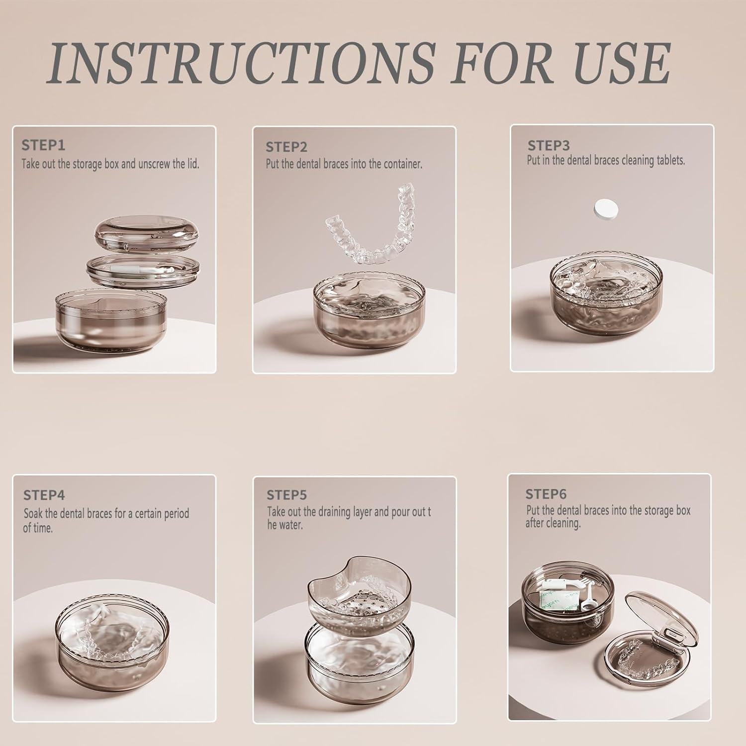 Estuche 2 en 1 para Retenedores Pofucckly Naranja - Limpieza y Almacenamiento