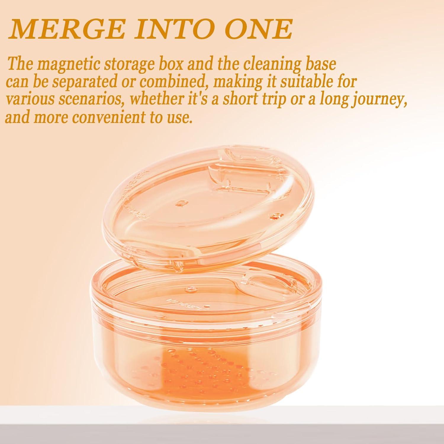 Estuche 2 en 1 para Retenedores Pofucckly Naranja - Limpieza y Almacenamiento