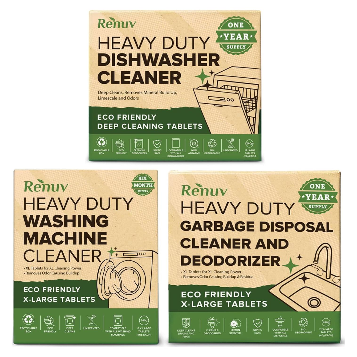 Tabletas Limpiadoras Renuv para Lavadoras y Lavavajillas