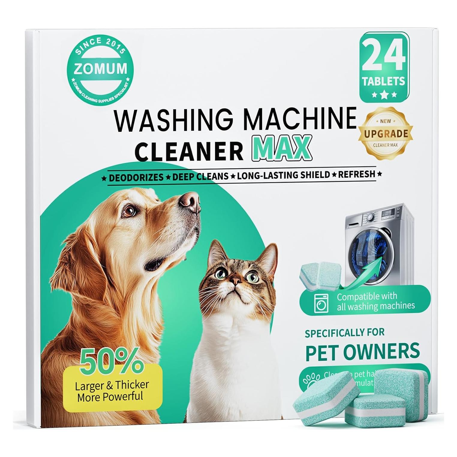 Tabletas Limpiadoras de Lavadora Zomum - 24 Unidades para Mascotas