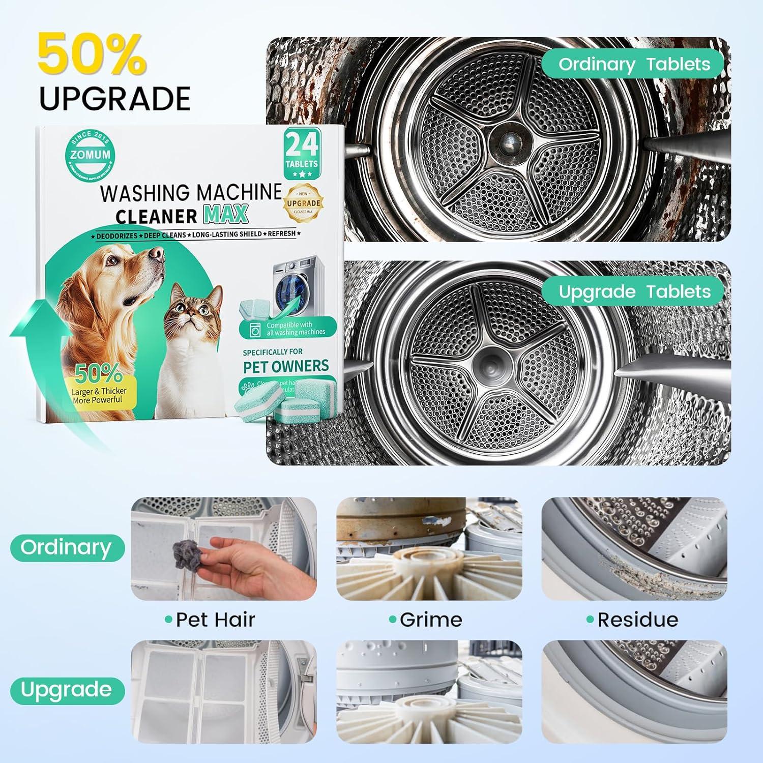 Tabletas Limpiadoras de Lavadora Zomum - 24 Unidades para Mascotas