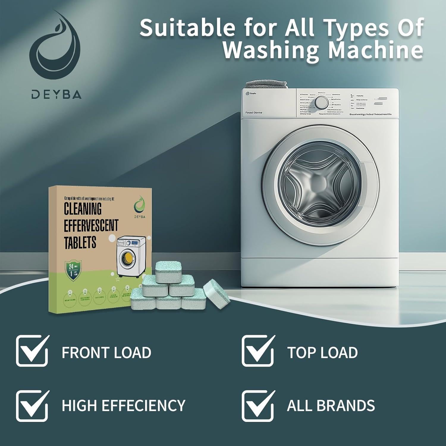 Tabletas Limpiadoras DEYBA para Lavadora - 24 Unidades Ecológicas
