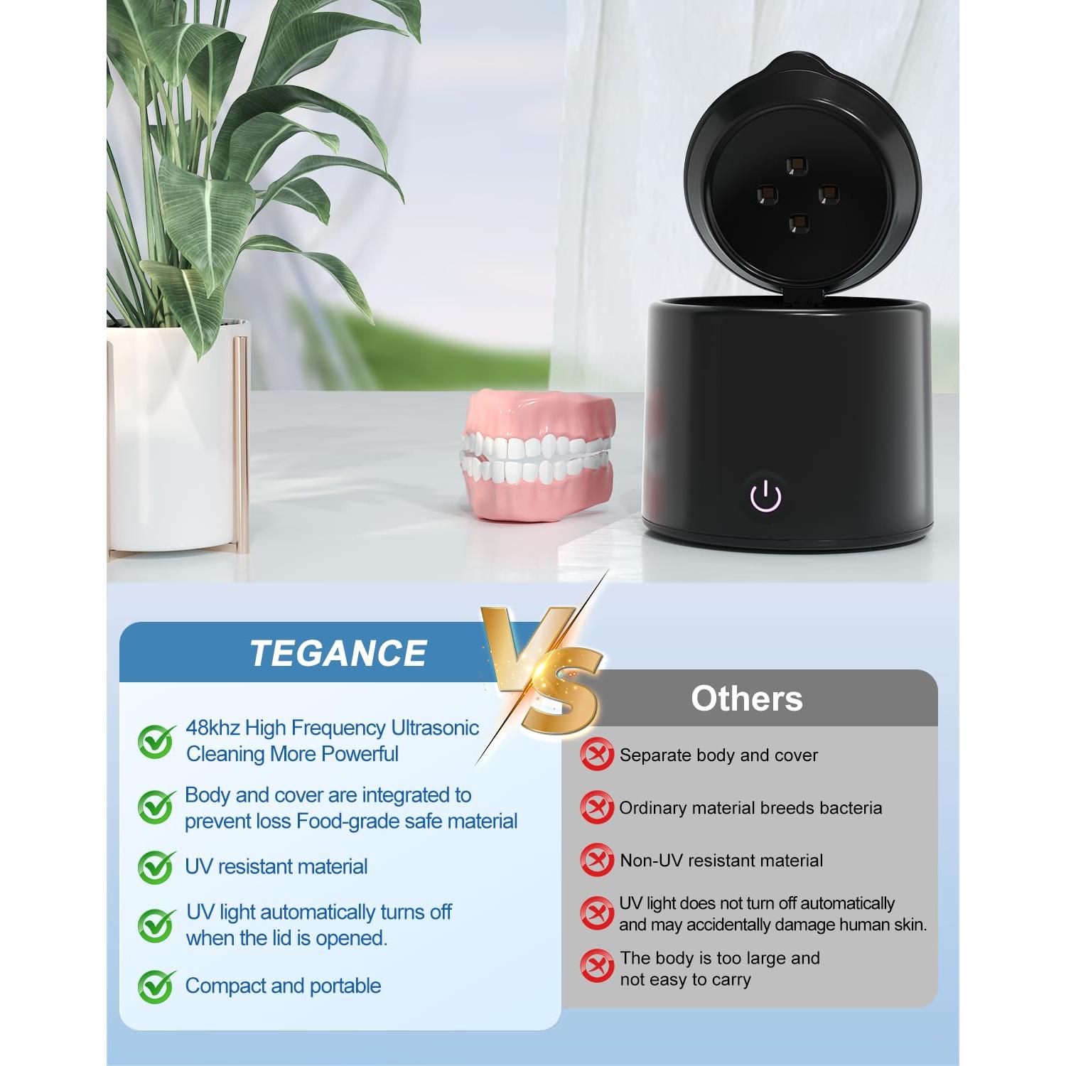 Limpiador Ultrasónico de Retenedores TEGANCE 200ML 48kHz