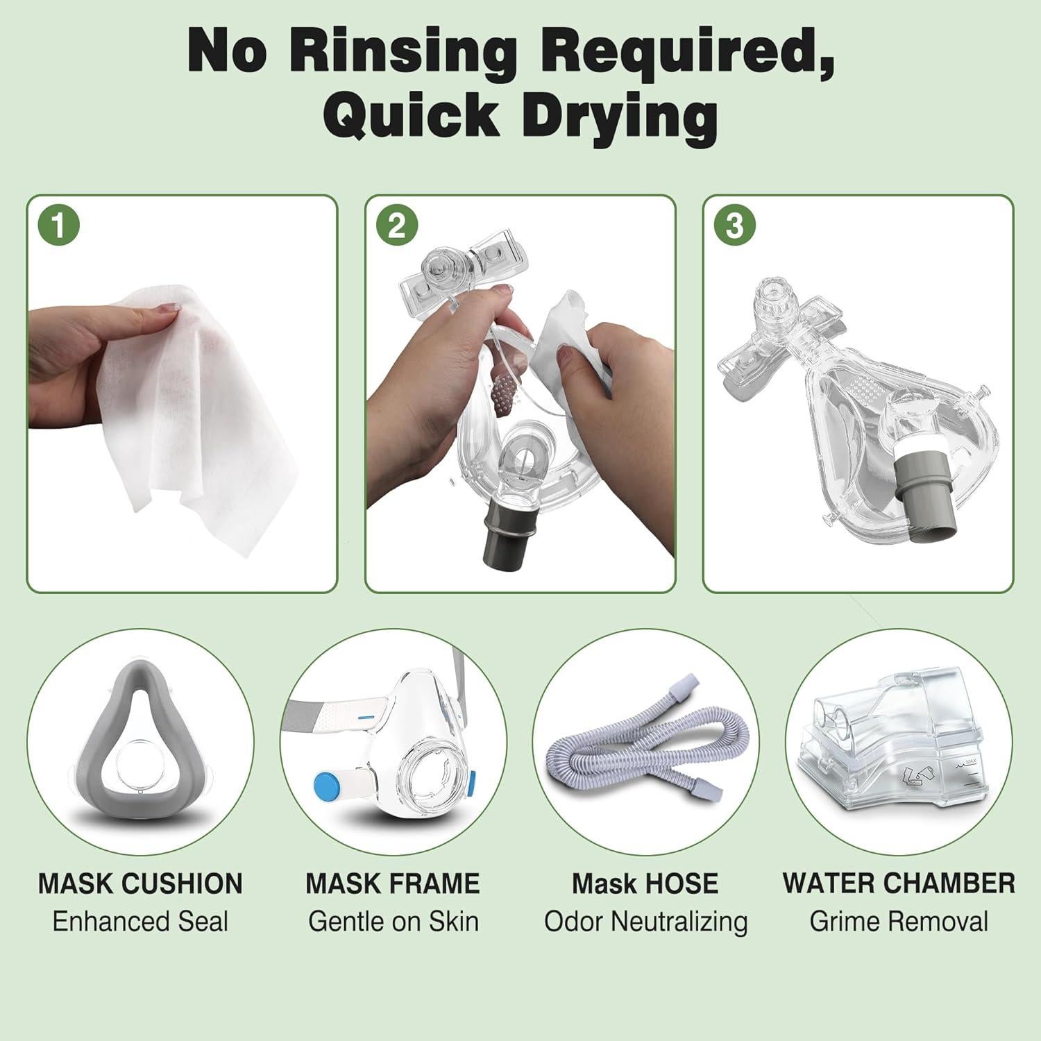 160 Toallitas Sin Fragancia para Máscaras CPAP FNKTQL