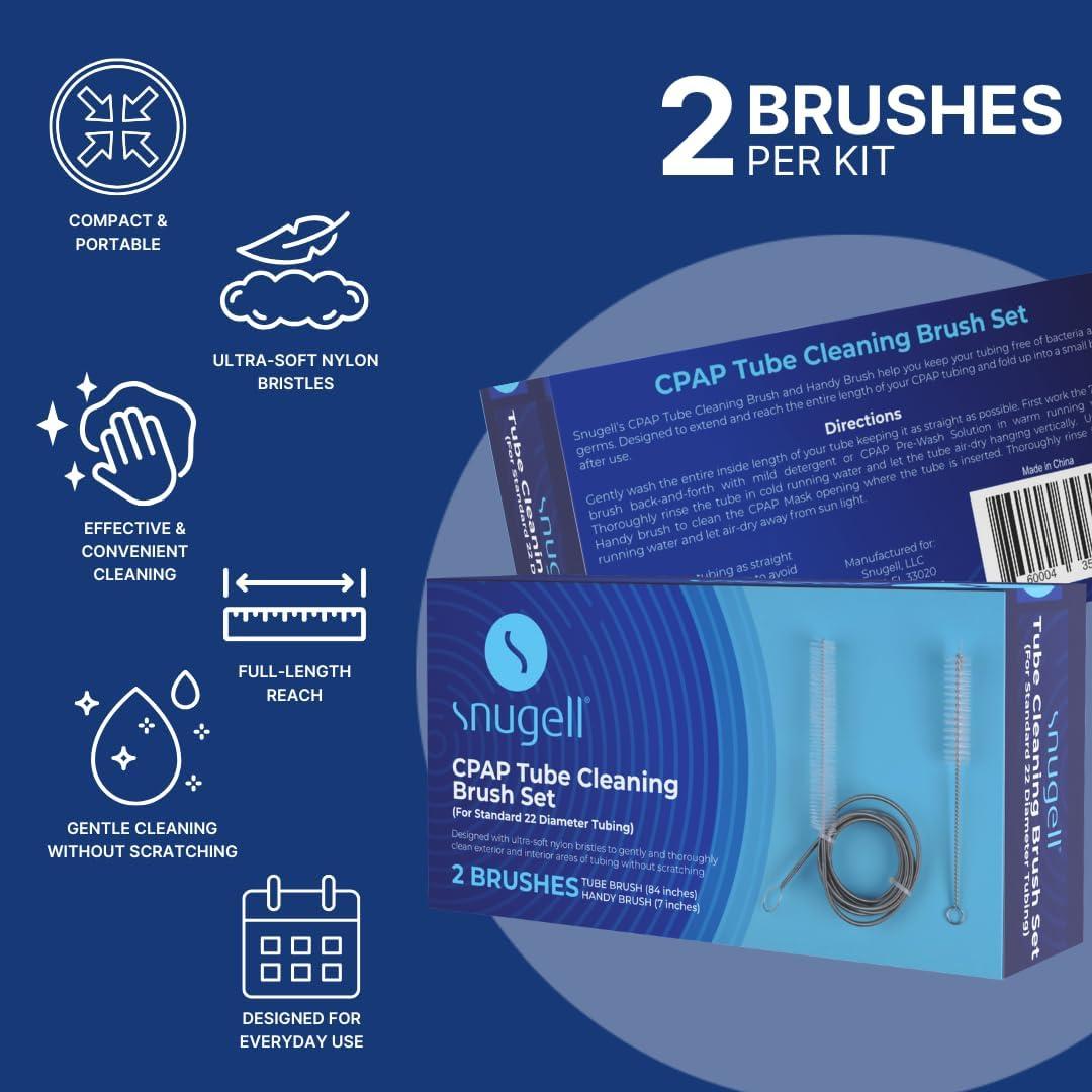 Juego de Cepillos Limpiadores CPAP Snugell - 2 Piezas 213 cm y 18 cm