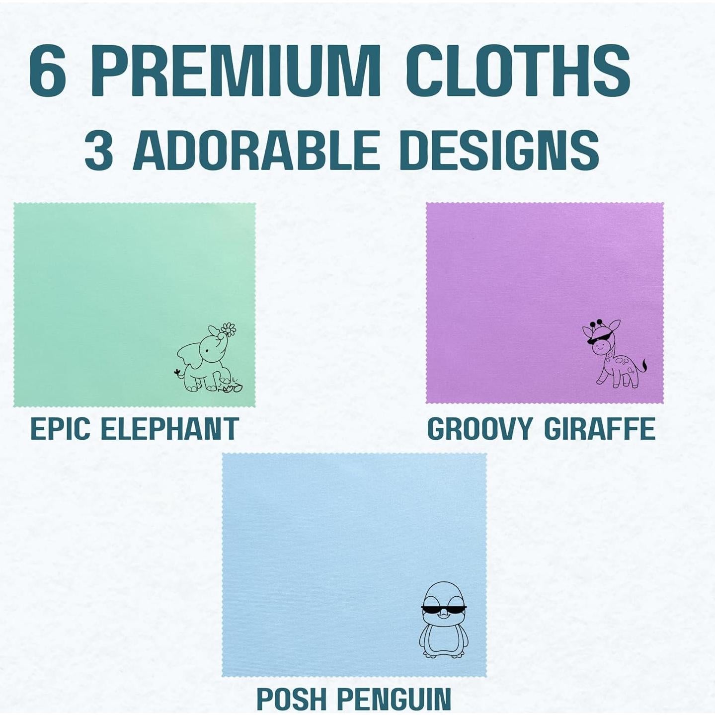 Paquete de 6 Paños de Microfibra Premium para Limpieza de Lentes