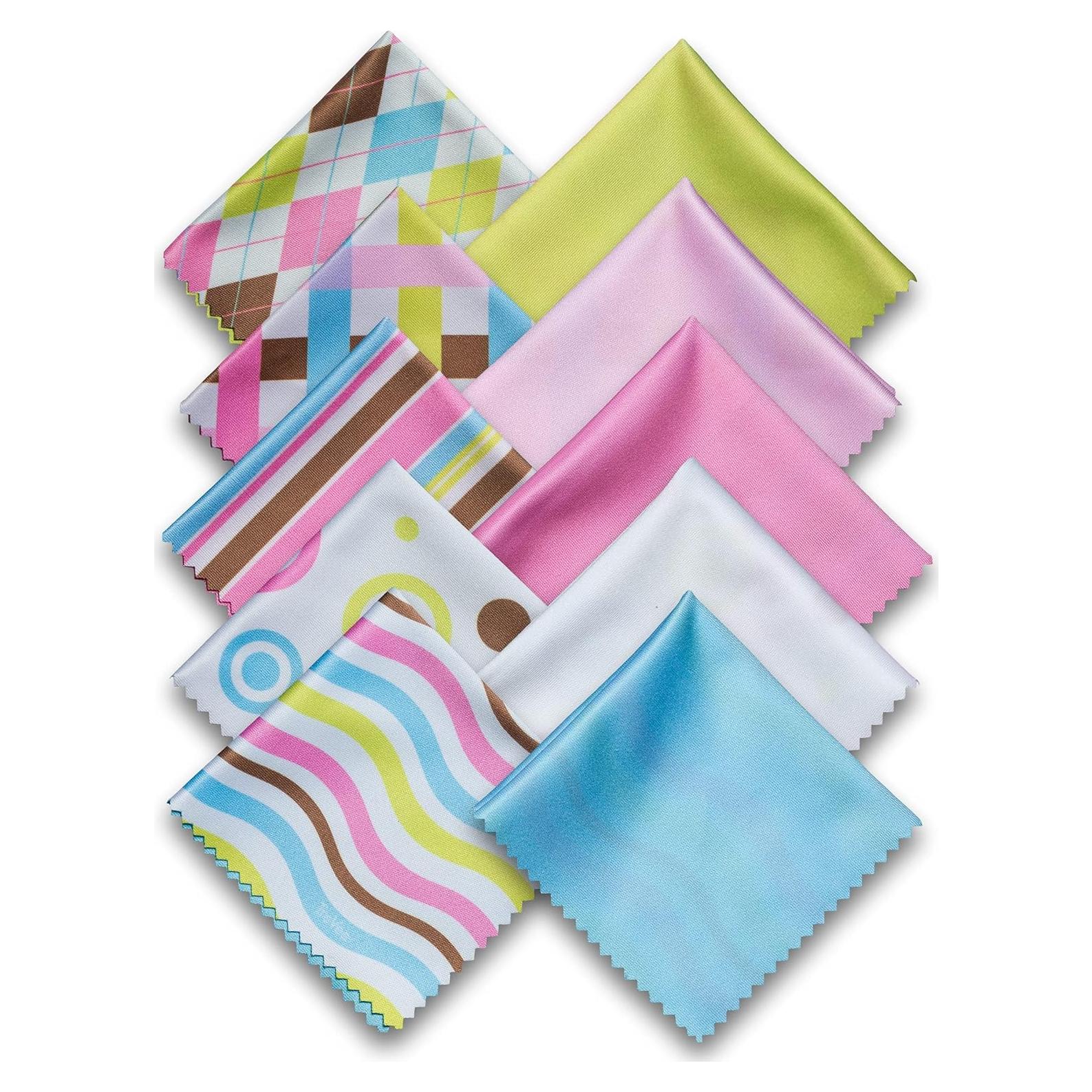 Paquete de 10 paños de microfibra TreVee 15x15 cm multicolor