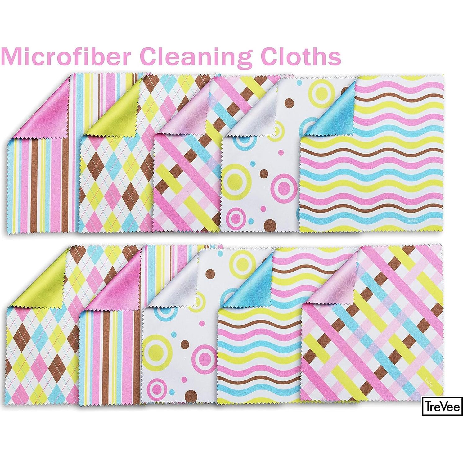 Paquete de 10 paños de microfibra TreVee 15x15 cm multicolor