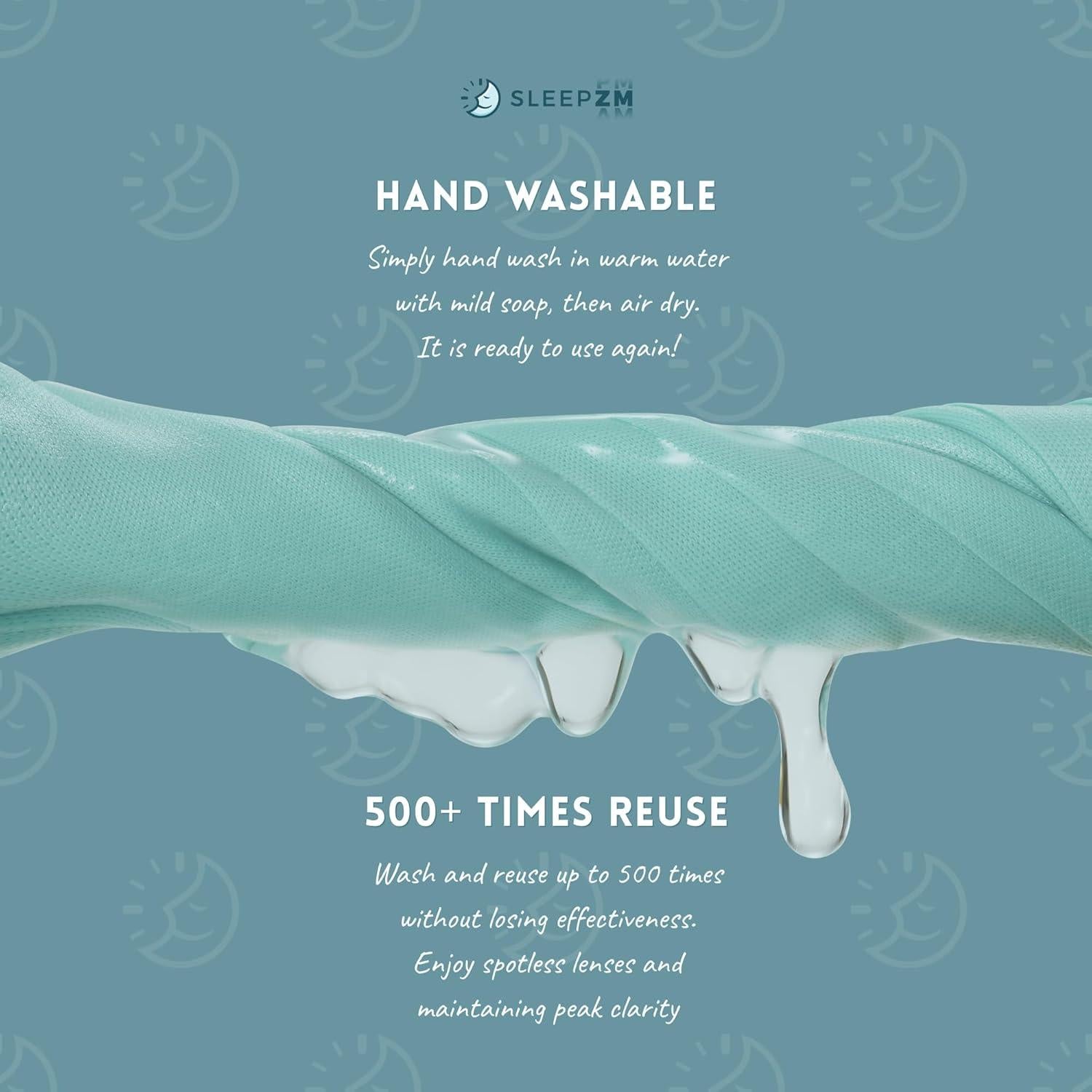 Paquete de 3 Paños de Microfibra Sleep ZM para Limpieza de Lentes