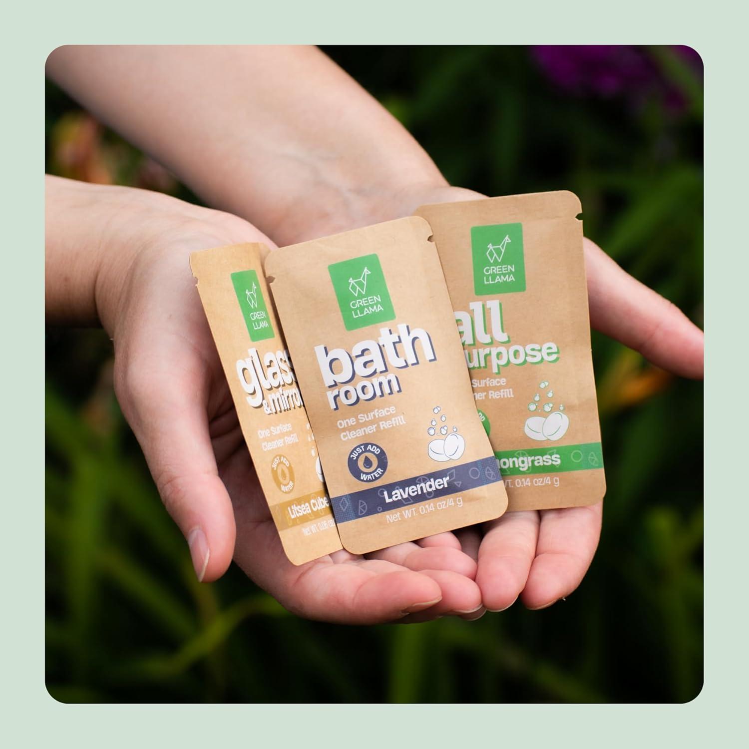 Spray Limpiador de Vidrio Green Llama 473ml + 3 Recargas Ecológicas