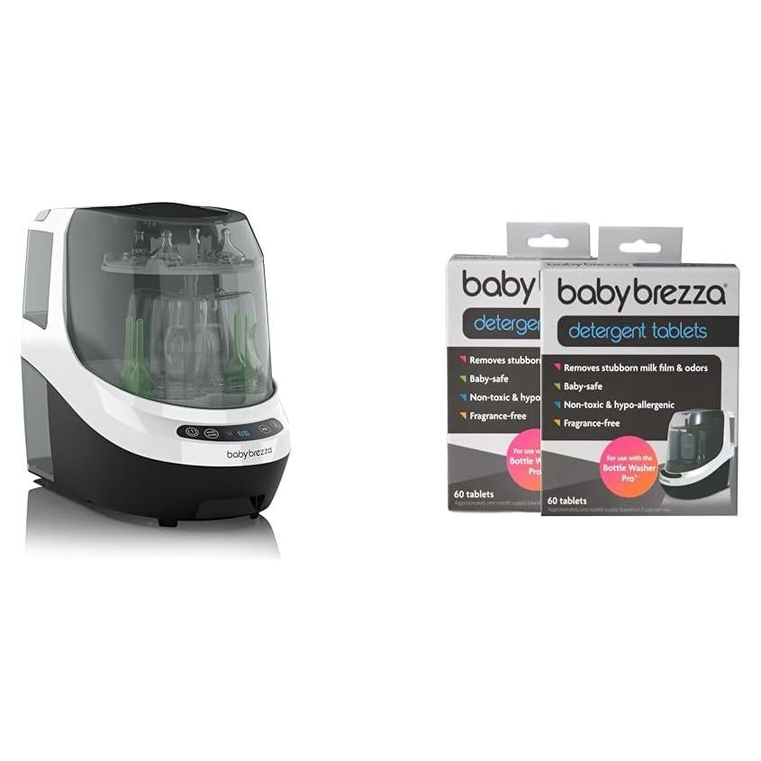 Lavadora de Botellas Baby Brezza Pro + 120 Tabletas Detergente