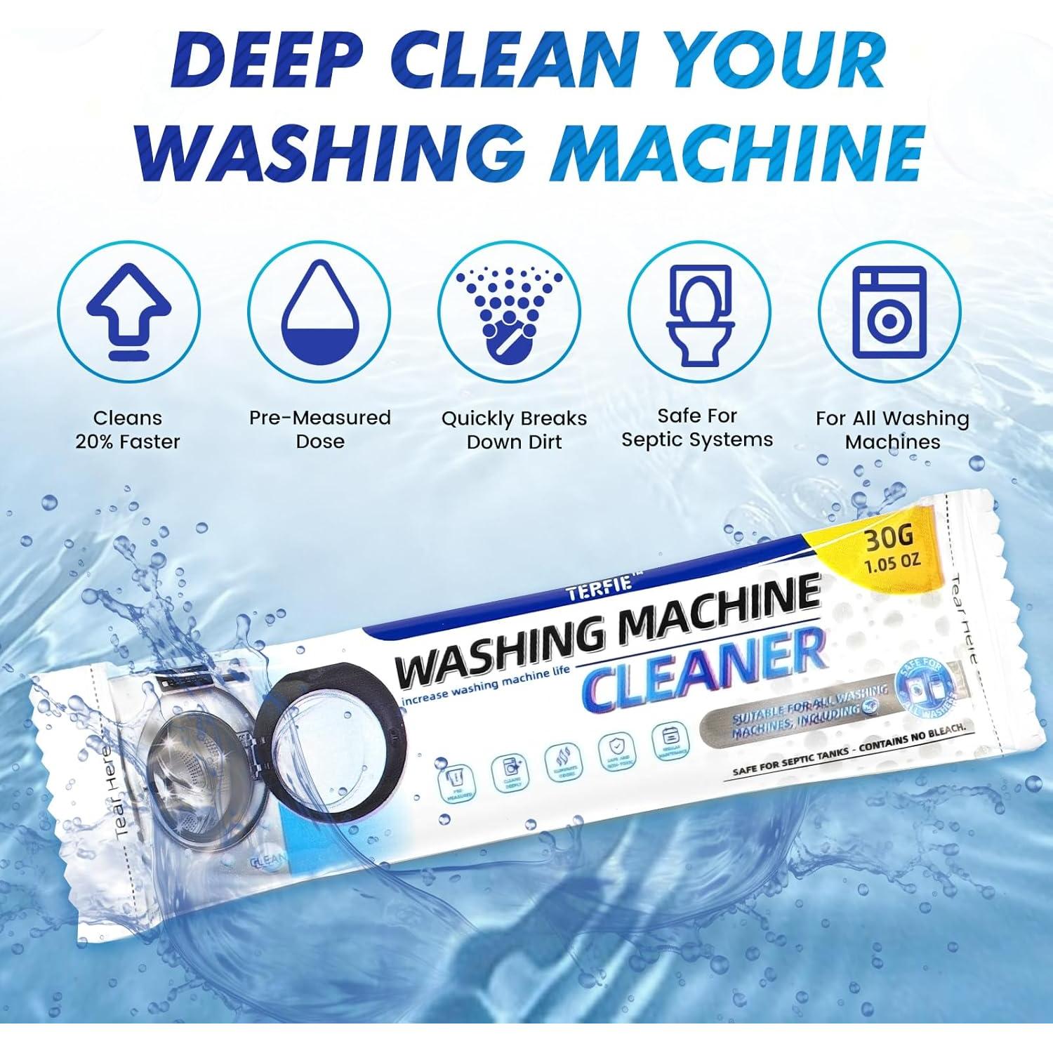 Limpiador de Lavadora en Polvo TERFIE - 12 Paquetes Ecológicos
