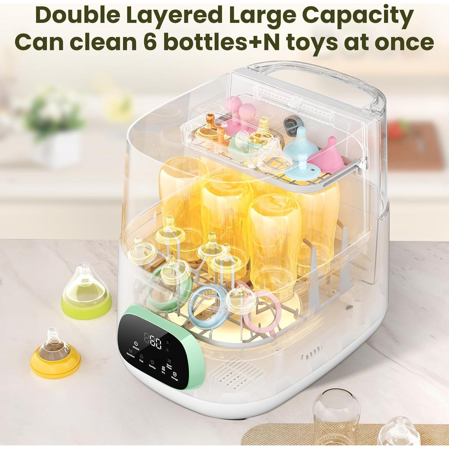 Lavadora de Botellas para Bebés MOLWAY 4 en 1, Esterilizador y Secadora