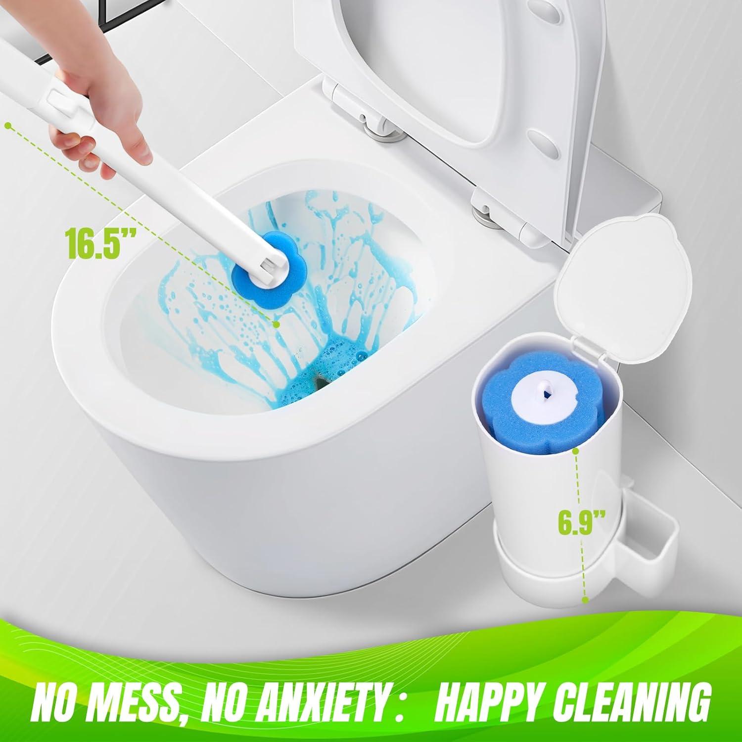 Cepillo de Inodoro Desechable KOKL con 48 Recargas y Soporte