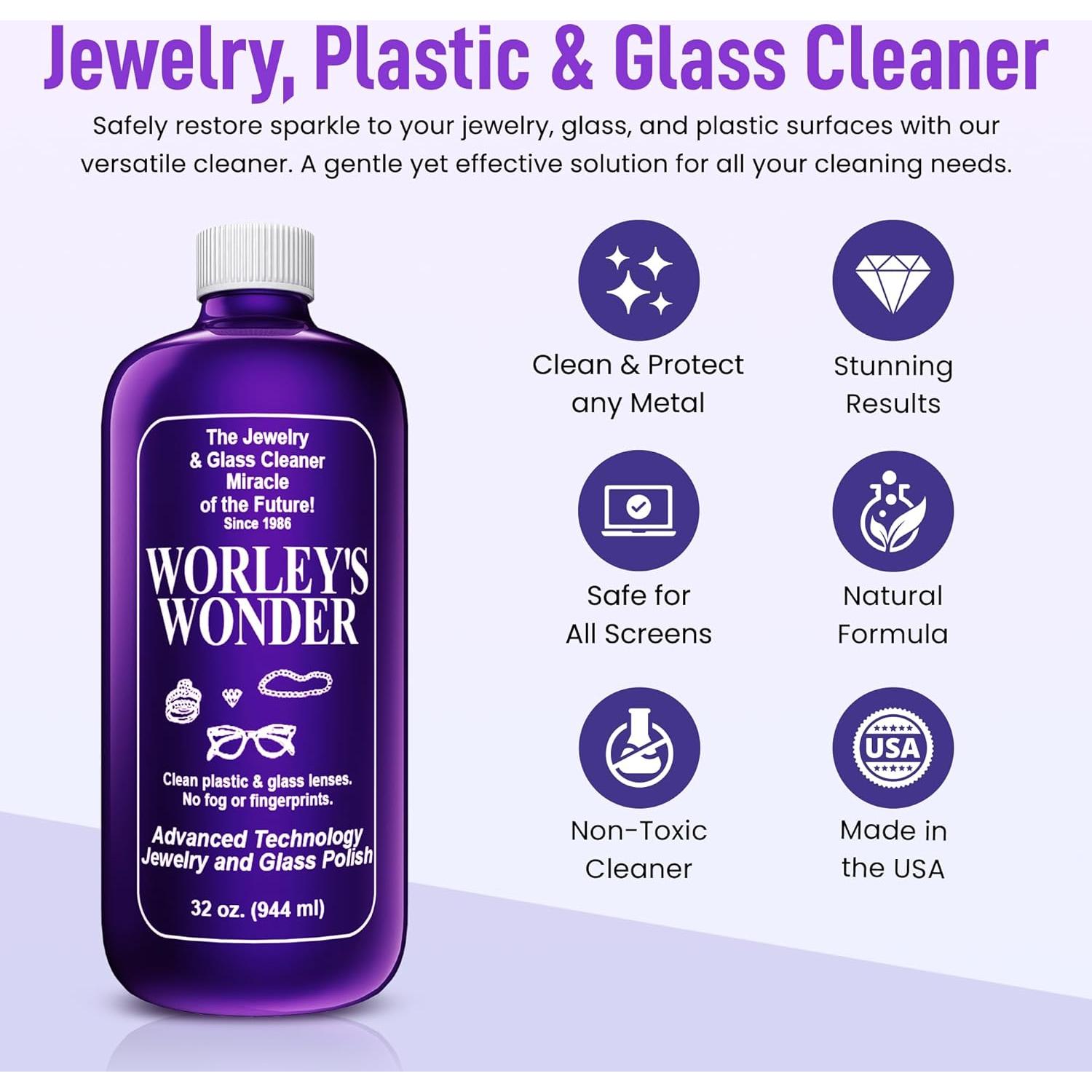 Limpiador de Joyería y Vidrio Worley - 2 Botellas de 946ml
