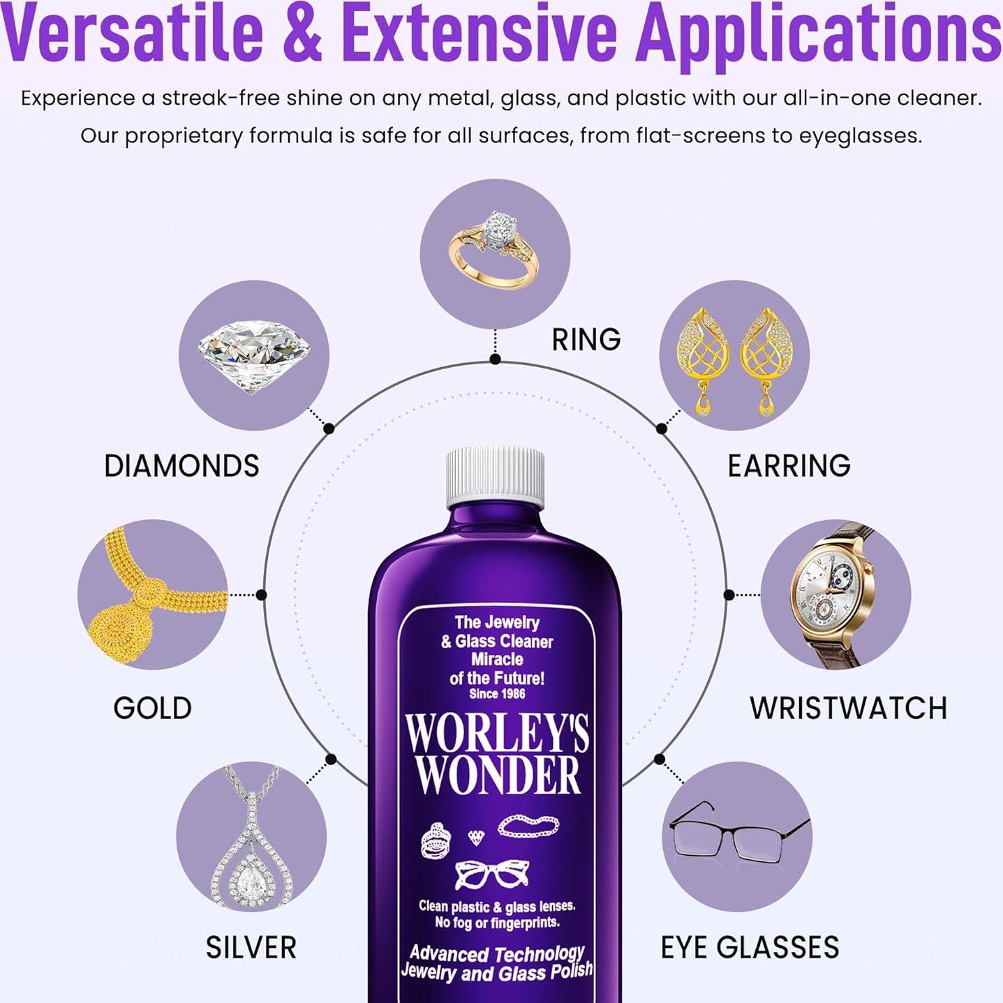 Limpiador de Joyería y Vidrio Worley - 2 Botellas de 946ml